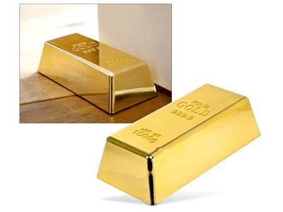 Fermaporta A Forma Di Lingotto D'Oro Finto