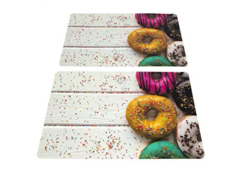 Capitancasa Set Tovagliette Americane Plastificate Linea Trend Disegno Donuts Set 8Pz Donuts