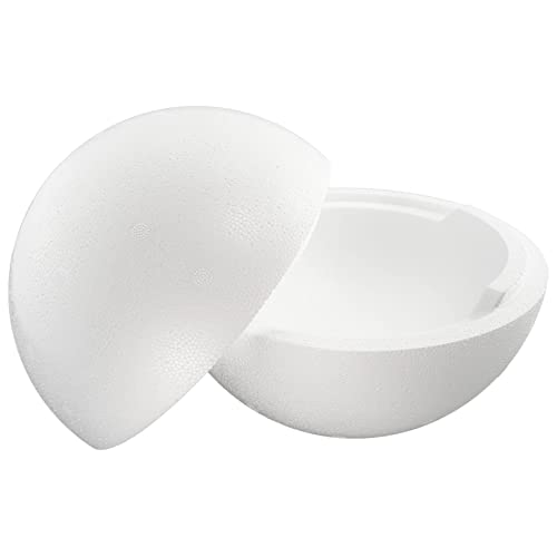 Sfera Di Polistirolo 2 Pezzi, Diametro 20 Cm, Sfera Di Polistirolo Divisibile, Mezza Ciotola, 1 Pezzo, Bianco