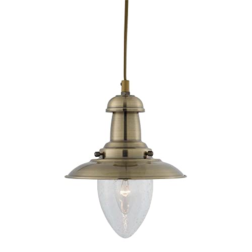 Searchlight 5787Ab - Searchlight Antique Brass Baby Fisherman Lantern Seed Glass