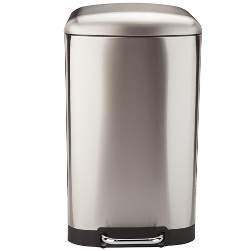 Kitchen Move Greenwich-Pattumiera Da Cucina A Pedale, Capacità 40 L, In Acciaio Inox, 38 X 35 X 67 Cm, Con Secchio, Inossidabile Acrilonitrile Butadie