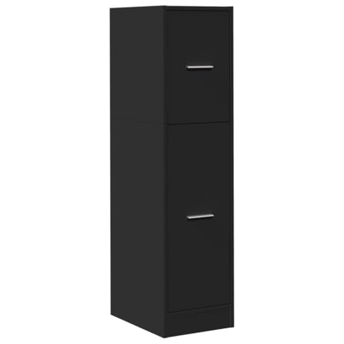 Vidaxl Armadietto Da Farmacia Nero 30X41X118 Cm In Truciolato, Mobile Da Farmacia, Arredamento Da Farmacia, Mobile Con Cassetti Da Farmacia