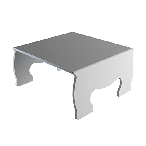Designplex Alzatina/Tavolino Multiuso In Plexiglass Bianco. Misure Totali: L 20 X P 20 X H 10 Cm