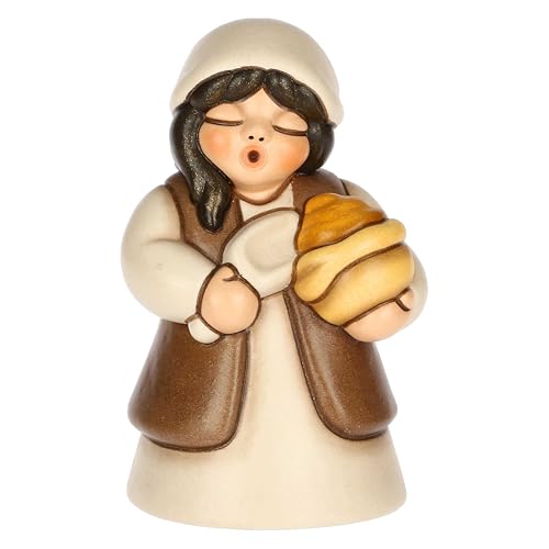 Thun - Venditrice Di Spezie Bianca In Ceramica, 4,9X4,6 Cm, Altezza 7,9 Cm, Collezione Presepe Classico