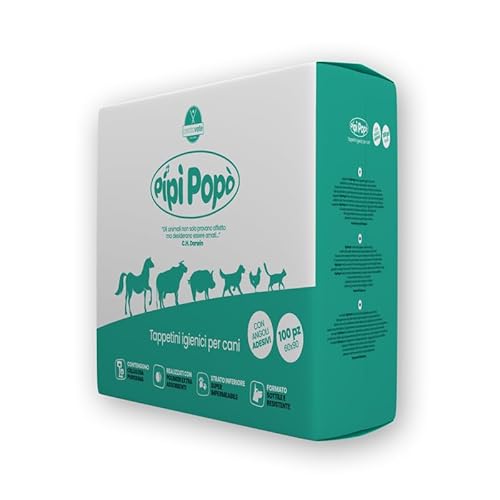 Pipipopo' - Tappetini Super Assorbenti Per Cani 60X90 Cm 100 Pezzi - Traversine Per L'Addestramento Di Cuccioli