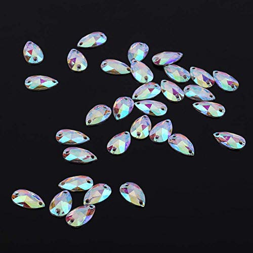 Rhinestone Di Cucito, 200Pcs Bella Di Goccia Rhinestone Di Cucito Flatback Della Resina Con I Doppi Fori Artigianato Decorazione(Multicolore)