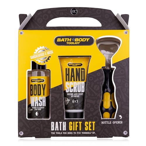 Accentra Bath + Body Toolkit Set Regalo Per Uomini Con Apribottiglie – Set Per La Cura Da Uomo Con Gel Da Bagno E Doccia Da 100 Ml, 50 Ml