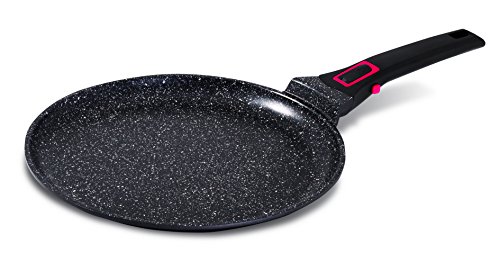 Baumalu 383608 Crepiera Granito Pro, Alluminio Forgiato, Nero, 28 Cm
