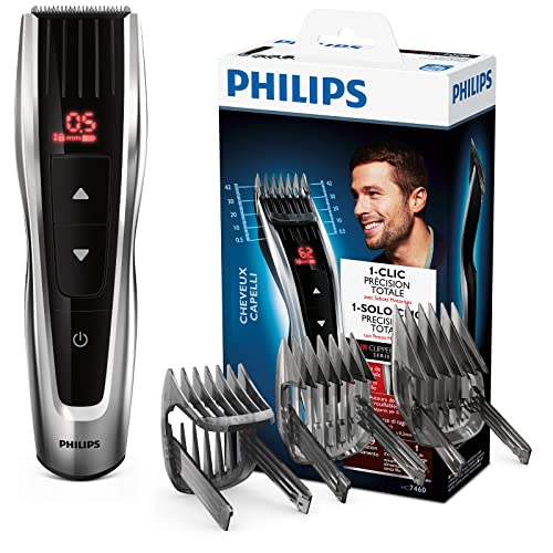 Philips Tagliacapelli Hc7460/15 Serie 7000 Tagliacapelli Con Pettini Motorizzati E Lame In Acciaio Inox, 60 Lunghezze