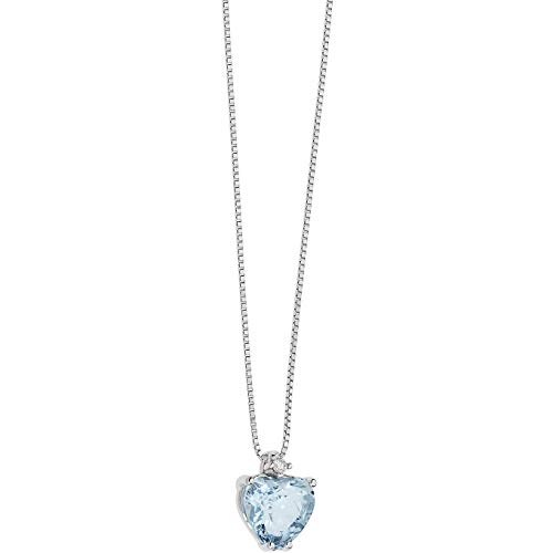 Collana Con Acquamarina A Forma Di Cuore Di Comete Da Donna Elegante Cod. Glq 272
