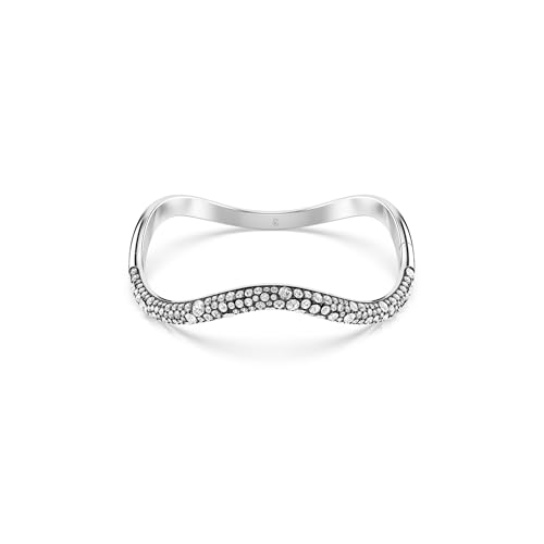 Swarovski Bracciale Rigido Sublima, Taglio Round, Bianco, Placcato Rodio