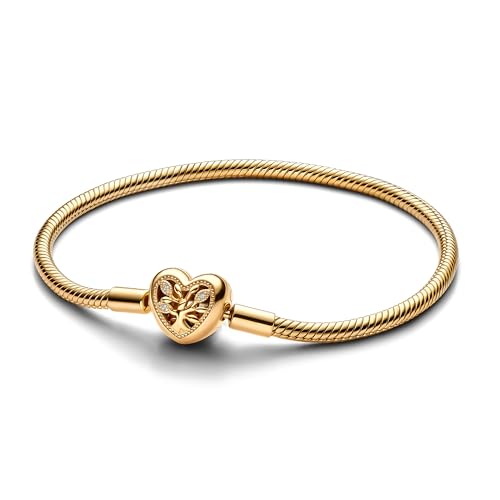 Pandora 563516C01 - Bracciale Da Donna Con Albero Di Famiglia, Colore: Oro, 20 Cm, Argento Sterling, Zirconia Cubica