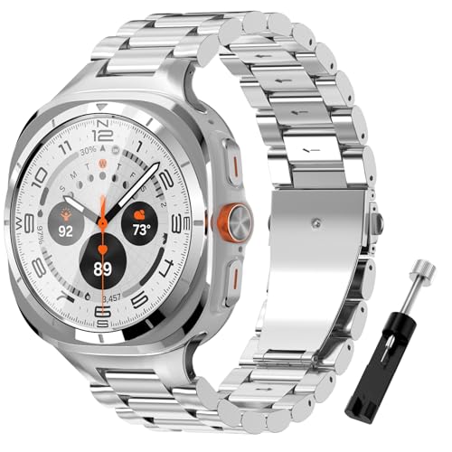 Timovo Metal Watch Band Per Samsung Galaxy Watch 7 Ultra 47 Mm, Cinturino Regolabile Di Ricambio In Acciaio Inossidabile Di Alta Qualità, Adatto A Uom