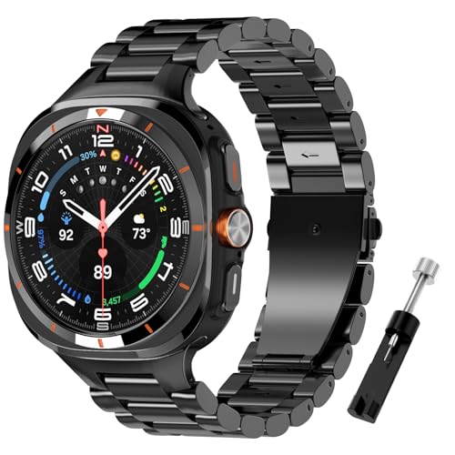 Timovo Metal Watch Band Per Samsung Galaxy Watch 7 Ultra 47 Mm, Cinturino Regolabile Di Ricambio In Acciaio Inossidabile Di Alta Qualità, Adatto A Uom