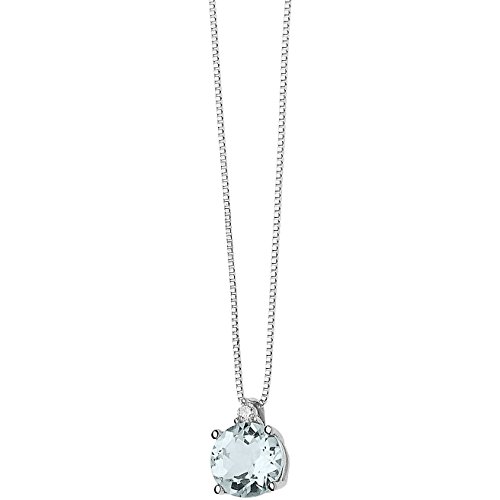 Comete Collana Da Donna In Oro Bianco 750 Con Diamante Rotondo Glb 1383