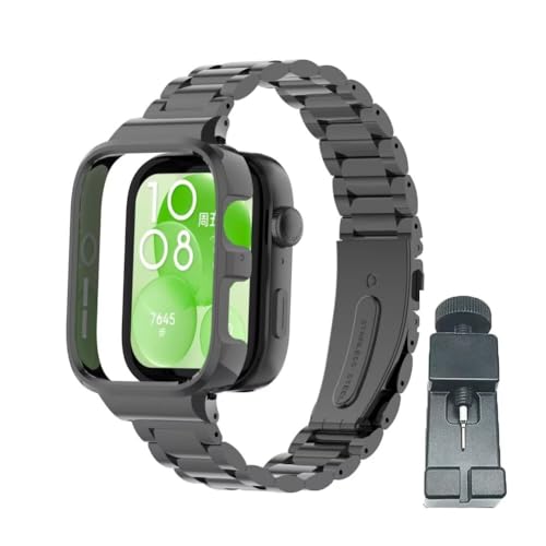 T-Bluer Cinturino Di Ricambio Compatibile Con Huawei Watch Fit 3, In Acciaio Inox, Con Struttura In Metallo, Per Huawei Watch Fit 3, Da Donna E Uomo