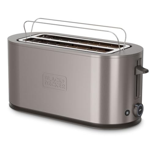 Black+Decker - Tostapane Extra Large 1500 W | 260 X 42 Mm Slot | 7 Livelli Di Tostatura | 6 Bande Di Mica Incandescente | Funzioni Di Scongelamento, R