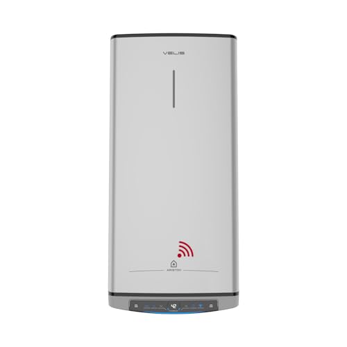 Ariston, Velis Tech Dry Wifi – Scaldabagno Elettrico Multiposizione, Thermos Elettrico, 80 Litri Piatto Con Wifi E Funzione Eco-Evo 108,7 X 27,5 X 51,