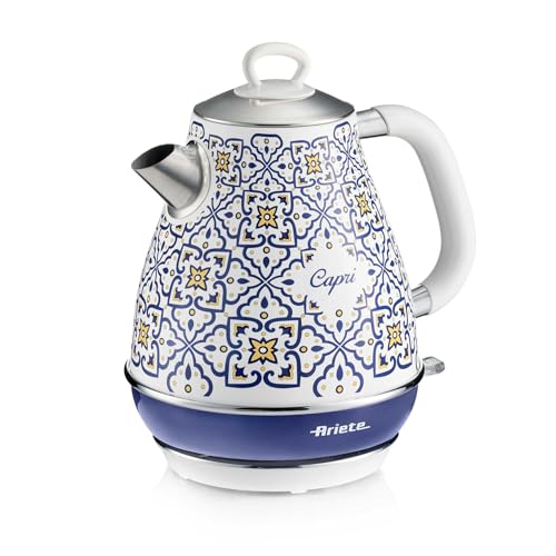 Ariete 2869 Bollitore Capri, Bollitore Elettrico, 1,7L, Infusi, The, Tisane, Base Cordless, Autospegnimento
