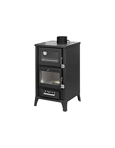 Stufa A Legna Con Forno Mg400 Marzia Nera 15,3 Kw L45Xp48,5Xh91,5