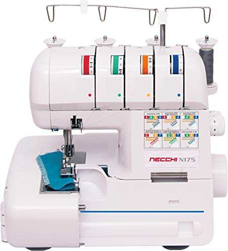 Necchi 175 Tagliacuci A 3 O 4 Fili Con Differenziale, In Plastica, Nuovo Modello, Facile Da Usare