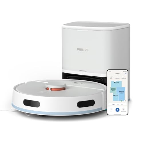 Philips Homerun Serie 2000: 2-In-1 Robot Aspirapolvere E Lavapavimenti Con 2700Pa Di Aspirazione & 130Min Autonomia, Potenziamento Tappeti, Stazione A