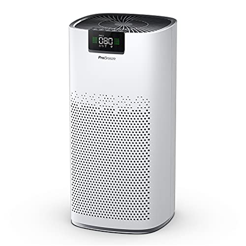Pro Breeze Purificatore D'Aria Ultra Potente Cadr 460 M³/H (140 M²/1500 Ft²), Luce Di Pulizia Uv, Ionizzatore, Filtro Hepa13 Che Cattura Il 99,95% Del