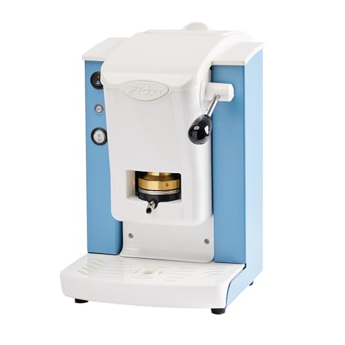 Faber Coffee Machines | Modello Slot Plast | Macchina Caffe A Cialde Ese 44Mm | Pressacialda In Ottone Regolabile (Turchese | Bianco)