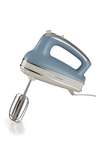 Ariete 1548 Sbattitore Vintage, 450W, 5 Velocità, Funzione Turbo, 2 Fruste, Celeste