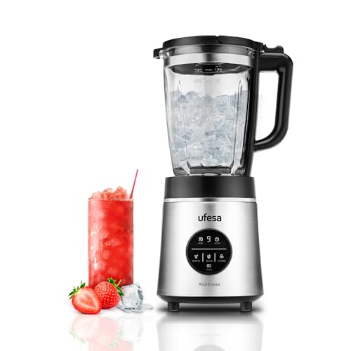 Ufesa Rock Crystal Frullatore Da Tavolo, Potenza 1800W, Caraffa In Vetro 1,75L, Controllo Di Velocità Elettronico, Tritaghiaccio, 6 Lame In Acciaio In
