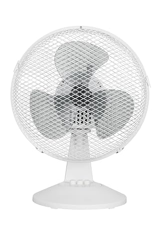 Comfee' Cft23Pw00A2 Ventilatore Da Tavolo 25W Diametro 23Cm Ventilatore Silenzioso Ventola A 3 Pale, 2 Livelli Di Velocità, Oscillazione 80°