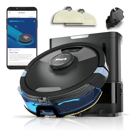 Shark Matrix Plus 2 In 1 Robot Aspirapolvere Lavapavimenti Autosvuotante, Mappatura Lidar, Edge Cleaning, Tappeti, Pavimenti, Peli, Antiallergeni, Ric