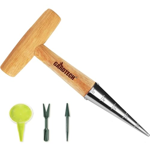 Gardtech 4 Pezzi Di Planta Bulbi Strumenti Di Piantagione Bulbi In Acciaio Inox Con Calibrazione Set Per Semina Dibbers Per La Semina In Giardino