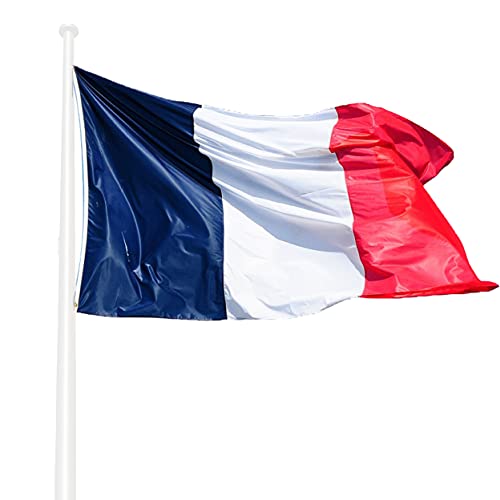 Klikil Bandiera Francia Grande Poliestere Nautico - 1 Bandiera Francese Versione Premium 2022 Super Resistente Alle Intemperie 150X90 Cm Con 2 Occhiel