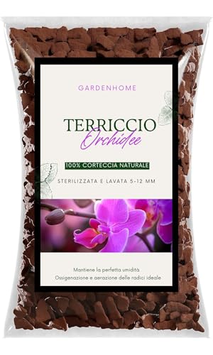 Gardenhome® Terriccio Barkmood Orchidee, Corteccia Di Pino Marittimo 100% Naturale, 5-12 Mm, Sterilizzata E Lavata (3,5 Lt)