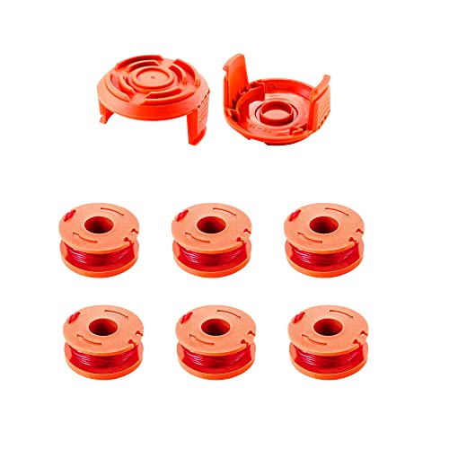 6 Bobine Ricambio Per Decespugliatore Rocchetti Filo Per Tagliabordi Diametro ⌀1,65 Mm 3 M Di Lunghezza Trimmer In Nylon Con Coperchio Colore Arancion