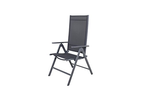 Ambientehome Alu Poltrona Sedia Da Giardino, Klappstuhl Textilens Tuhl, Grigio
