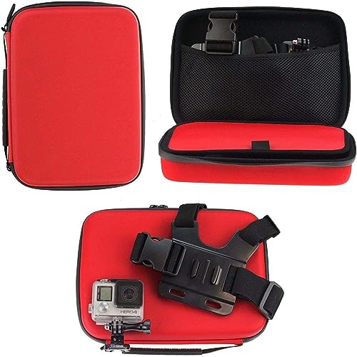 Navitech Custodia Rigida Rossa Per Action Camera, Compatibile Con Action Camera Su7 4K 60 Fps