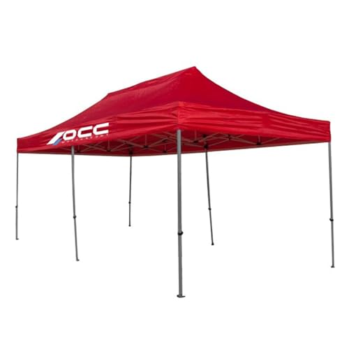 Occ Motor Sport Gazebo Racing 3X6M Acciaio Inox Rosso 40 Mm 420 Oxford, Rosso, 3 X 6 Metros