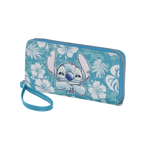Disney Lilo E Stitch Aloha-Portafoglio Essenziale, Blu, 19 X 10 Cm