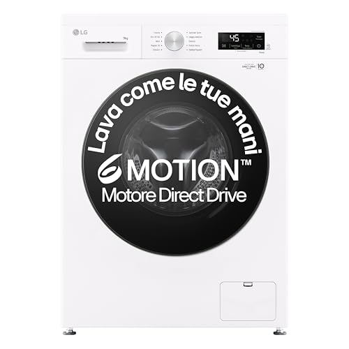 Lg F4Nx1009Nwb Lavatrice 9 Kg A Carica Frontale Serie X1, Classe A, 1400 Giri, Wi-Fi, 6 Motion Direct Drive, Lavaggio A Vapore Allergy Care, Libera In