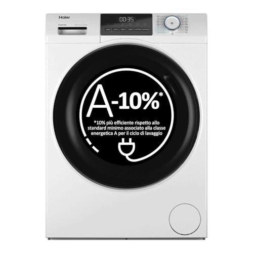 Haier Hw80-Bp14929A-S - Lavatrice Da 8 Kg, 1400 Giri/Min, Caricamento Frontale, Classe Energetica A