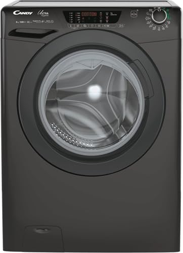 Candy He1584Twmbb6-S - Lavatrice Da 8 Kg, 1500 Giri, Motore Inverter, Nero, Classe Energetica A