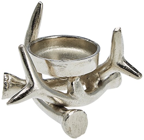 Belssia Candelabro Rami, Metallo, Argento, 14 X 9 X 14 Cm