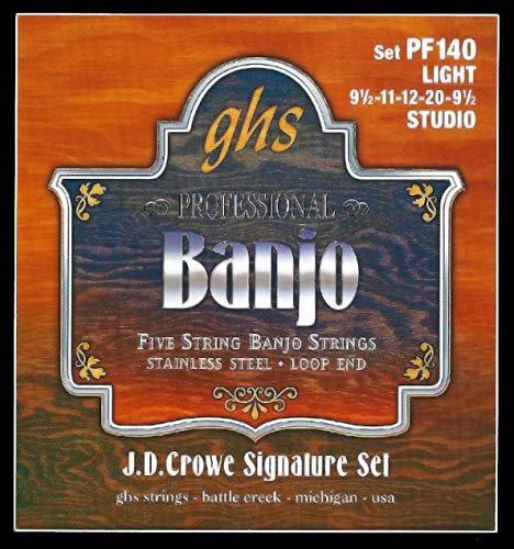 Ghs™ Strings »J.D. Crowe Signature - Pf140-5-String Banjo« Corde Per Banjo - Stainless Steel - Loop End - Light: 09.5-11-12-20-09.5