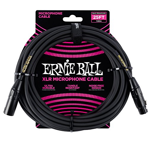 Ernie Ball, Cavo Microfonico Maschio/Femmina, 7,62 M