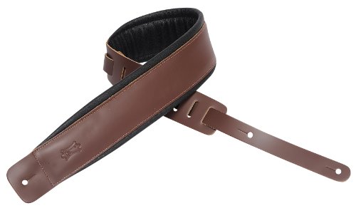 Levy'S Dm1Pd-Brn Tracolla Per Chitarra Chrome-Tan Leather Garment Leather Back & Padding 3" - Brown