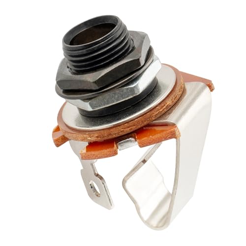 Musiclily Pro 6,35Mm Presa Jack Mono 2-Contact Per Chitarra Elettrica E Basso, Nero