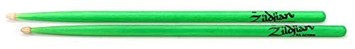 Zildjian 5Acwdgg - Bacchette Per Batteria Al Neon In Legno Di Ghianda 5A, Colore: Verde