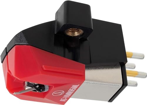 Audio-Technica At-Vm95Ml Dual Moving Magnet Cartridge With Microlinear Stylus (Black/Red)